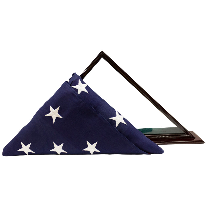 Memorial Flag Case - Cherry Finish Shadow Boxes, Display Cases, and Presentation Cases 