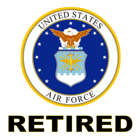 Air Force Retired with Air Force Seal Decal