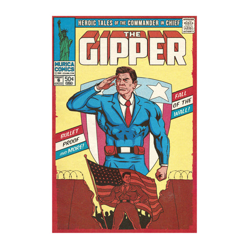 The Gipper: The Fall of the Wall Vintage Comic Canvas Print