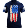 Distressed Vertical US Flag T-Shirt Shirts 