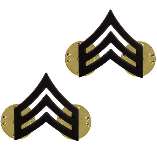 Army Subdued Black Metal Rank - Enlisted and Officer Rank 6604