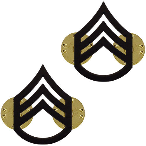 Army Subdued Black Metal Rank - Enlisted and Officer Rank 6605