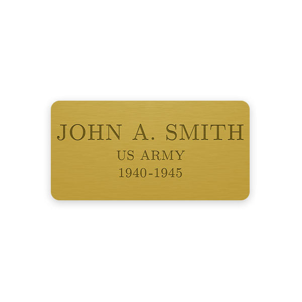 Shadow Box Engraving Plate - Brass 1.5" x 3" Shadow Boxes, Display Cases, and Presentation Cases 