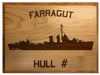 U.S. Navy Custom Ship 3D Laser Engraved Plaque Shadow Boxes, Display Cases, and Presentation Cases np.Farragut
