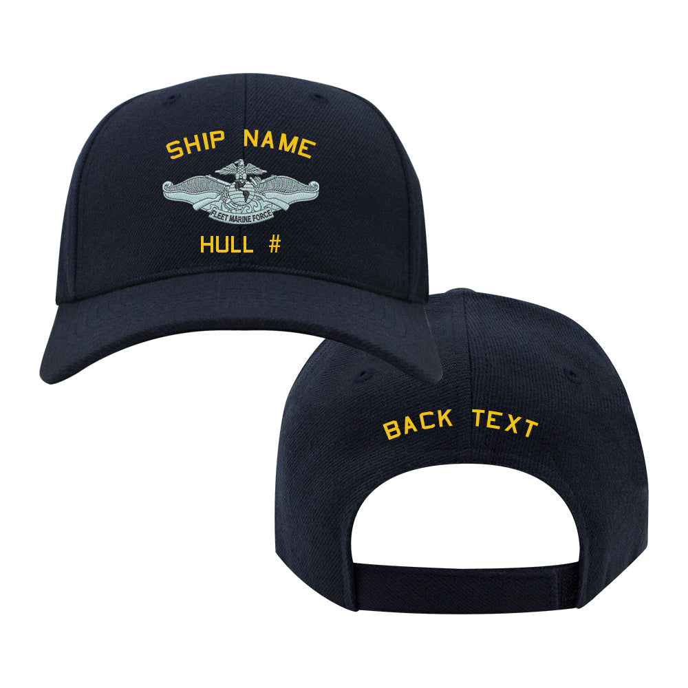 NCB U.S. Navy Custom Ship Caps - Navy Blue FLEET-MARINE