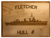 U.S. Navy Custom Ship 3D Laser Engraved Plaque Shadow Boxes, Display Cases, and Presentation Cases np.Fletcher