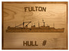 U.S. Navy Custom Ship 3D Laser Engraved Plaque Shadow Boxes, Display Cases, and Presentation Cases np.Fulton