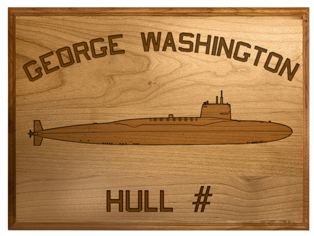U.S. Navy Custom Ship 3D Laser Engraved Plaque Shadow Boxes, Display Cases, and Presentation Cases np.George.Washington