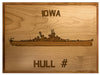 U.S. Navy Custom Ship 3D Laser Engraved Plaque Shadow Boxes, Display Cases, and Presentation Cases np.Iowa