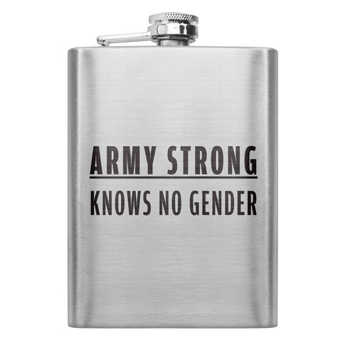 Army Strong Knows No Gender Text 8 oz. Flask