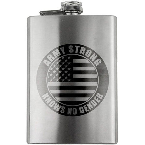 Army Strong Knows No Gender 8 oz. Flask