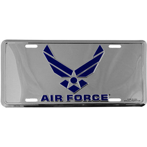 Air Force New Wing Chrome License Plate