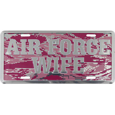 Air Force Wife Pink Camo License Plate