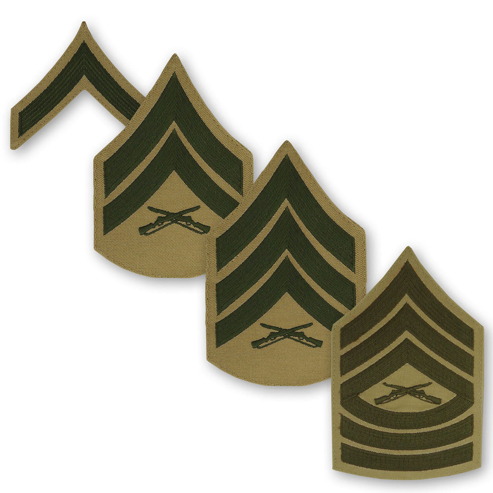 Marine Corps Embroidered Khaki Enlisted Rank - Male Size Rank 
