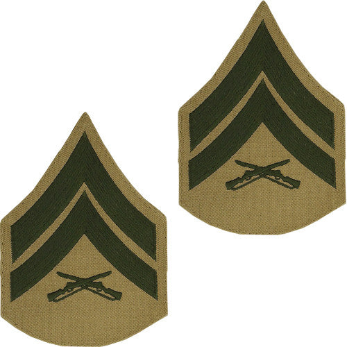 Marine Corps Embroidered Khaki Enlisted Rank - Male Size Rank MCR-68027