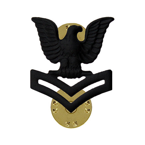 Navy and Marine Corps Subdued Black Metal Collar Insignia Rank - Single Rank MCR-68023