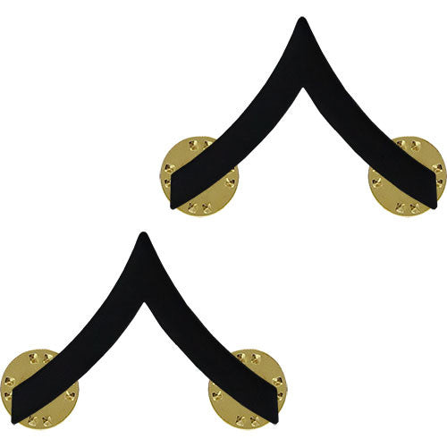 Marine Corps Subdued Black Metal Collar Rank - Enlisted and Officer Rank MCR-68010