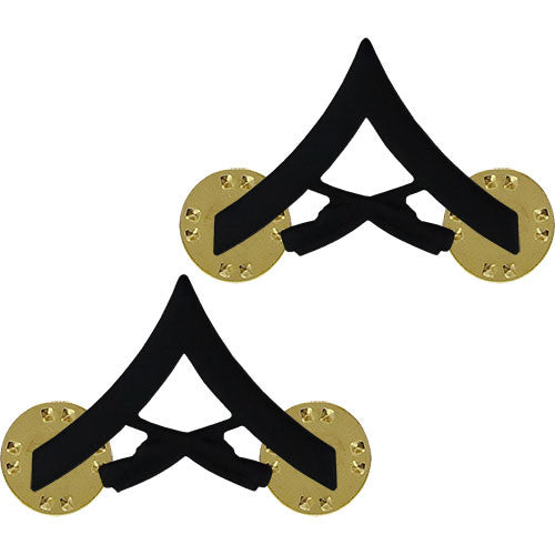 Marine Corps Subdued Black Metal Collar Rank - Enlisted and Officer Rank MCR-68011