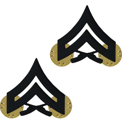 Marine Corps Subdued Black Metal Collar Rank - Enlisted and Officer Rank MCR-68012