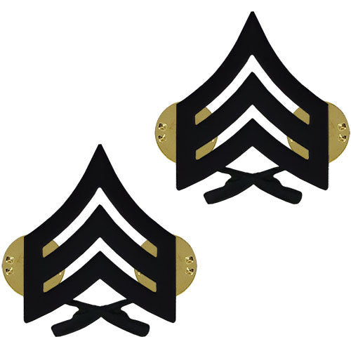 Marine Corps Subdued Black Metal Collar Rank - Enlisted and Officer Rank MCR-68013