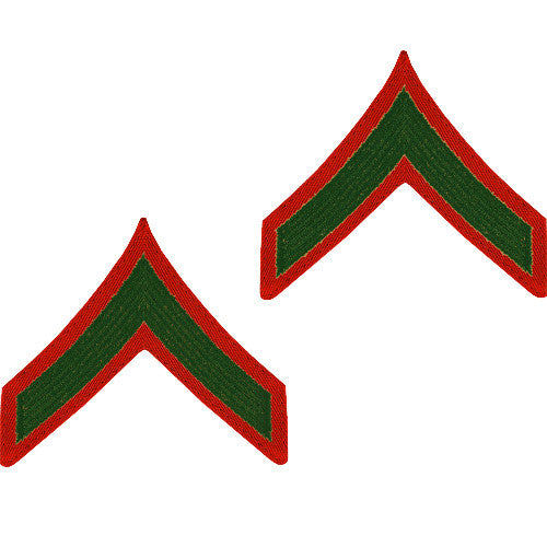 Marine Corps Embroidered Green on Red Enlisted Rank - Male Size Rank MCR-68035