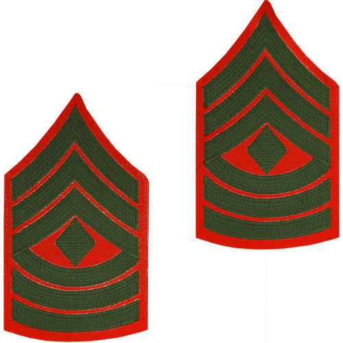 Marine Corps Embroidered Green on Red Enlisted Rank - Male Size Rank MCR-68042