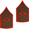 Marine Corps Embroidered Green on Red Enlisted Rank - Male Size
