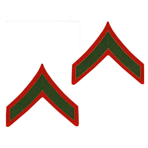 Marine Corps Embroidered Green on Red Enlisted Rank - Female Size Rank MCR-68075