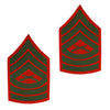 Marine Corps Embroidered Green on Red Enlisted Rank - Female Size