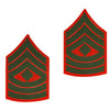 Marine Corps Embroidered Green on Red Enlisted Rank - Female Size Rank MCR-68082