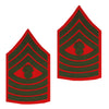 Marine Corps Embroidered Green on Red Enlisted Rank - Female Size Rank MCR-68084
