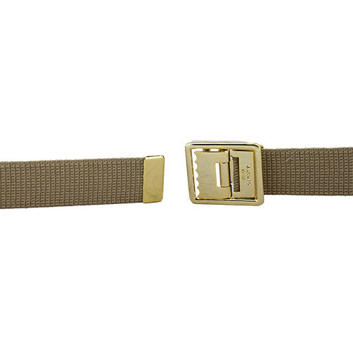 Marine Corps Khaki Belt with Anodized Open-Face Buckle and Tip Dress Uniform Accessories 