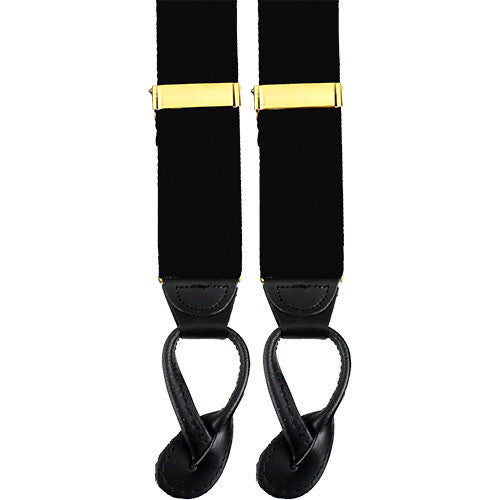 USAMM - Dress Suspenders With Leather Ends - Black USAMM - Dress Suspenders With Leather Ends - Black