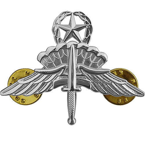 Military Free Fall Jumpmaster Parachute (HALO Wings) Badge