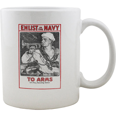 To Arms Enlisted in the Navy Vintage Style Mug