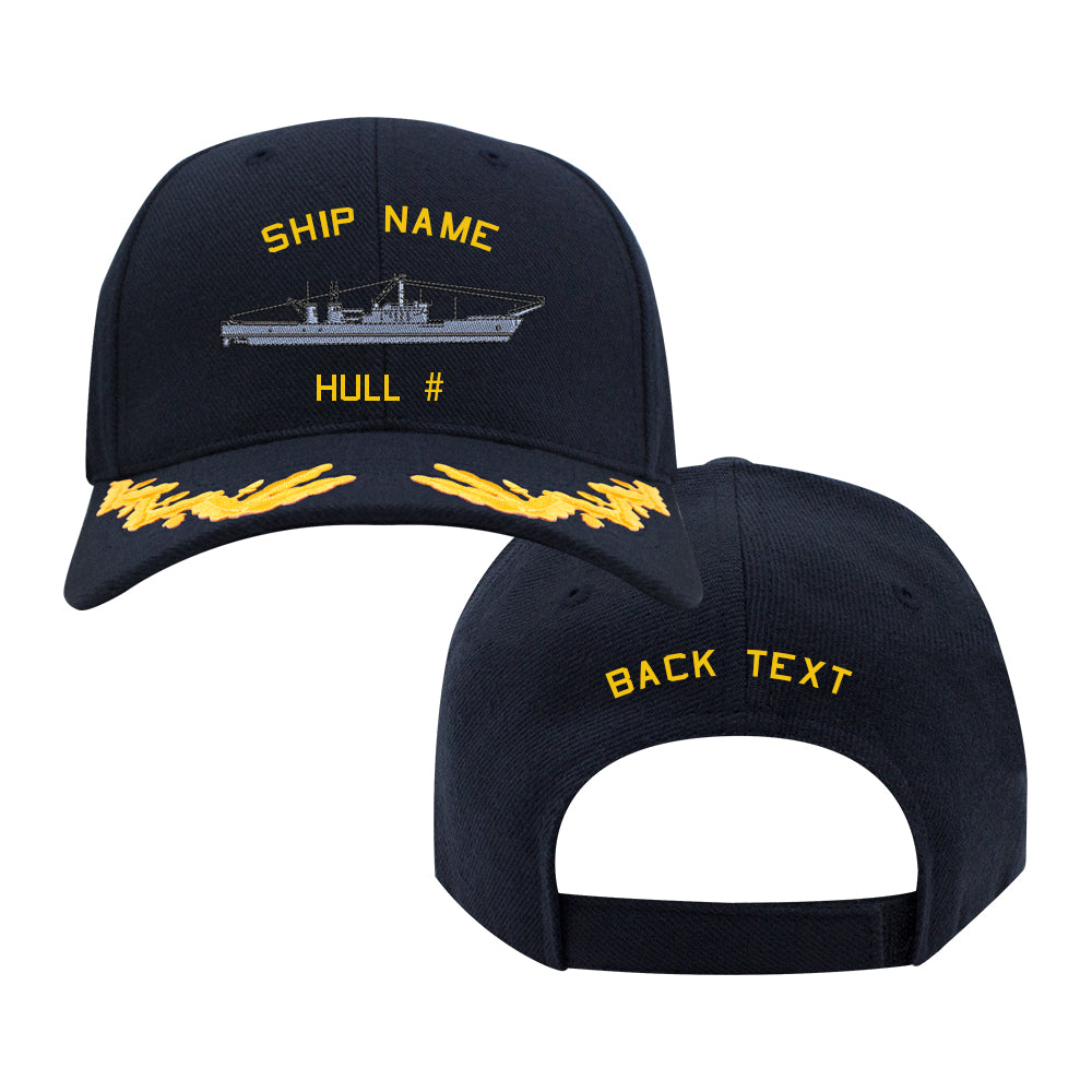 U.S. Navy Custom Ship Cap - Captain Scrambled Eggs -Newport Tank Landing Ship Hats and Caps 
