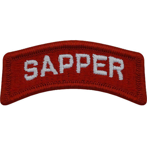 Sapper Class A Tab - Red / Red Trim Patches and Service Stripes 