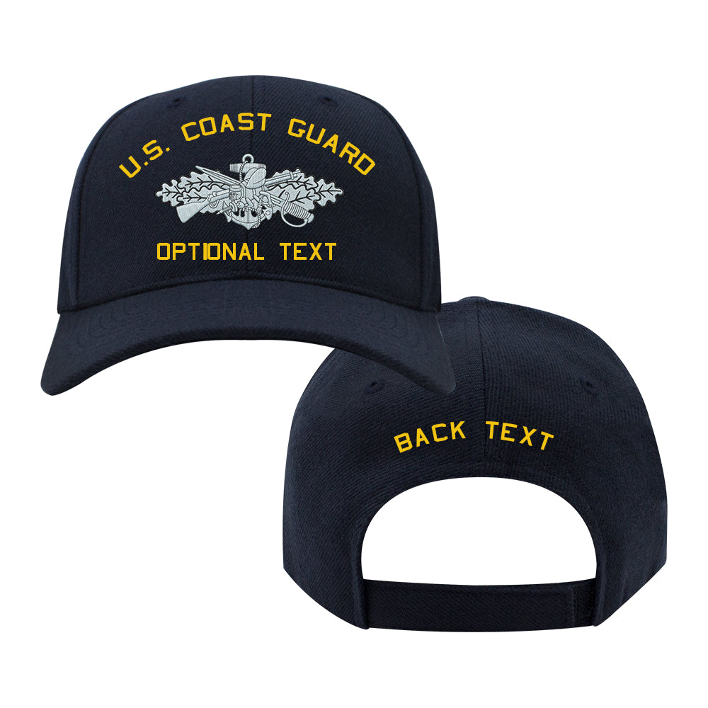 Coast Guard Custom Ship Cap - Navy Enlisted Seabee Combat Warfare Insignia Hats and Caps 