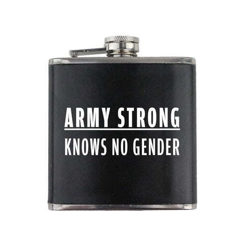 Army Strong Knows No Gender Text 6 oz. Flask with Wrap