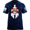 Spartan Helmet Florida Flag Distressed T-Shirt Shirts 