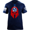 Spartan Helmet Tennessee Flag Distressed T-Shirt