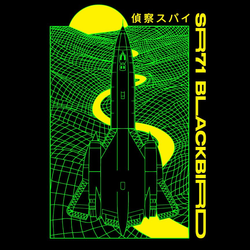 SR-71 Synthwave T-Shirt Shirts 