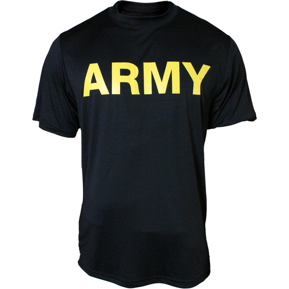 military pt gear Rothco Army Physical Training Shirt, Black / S