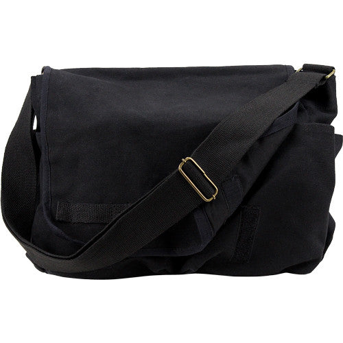 Vintage Style Canvas Messenger Bag - Black Backpacks, Sacks and Bags 