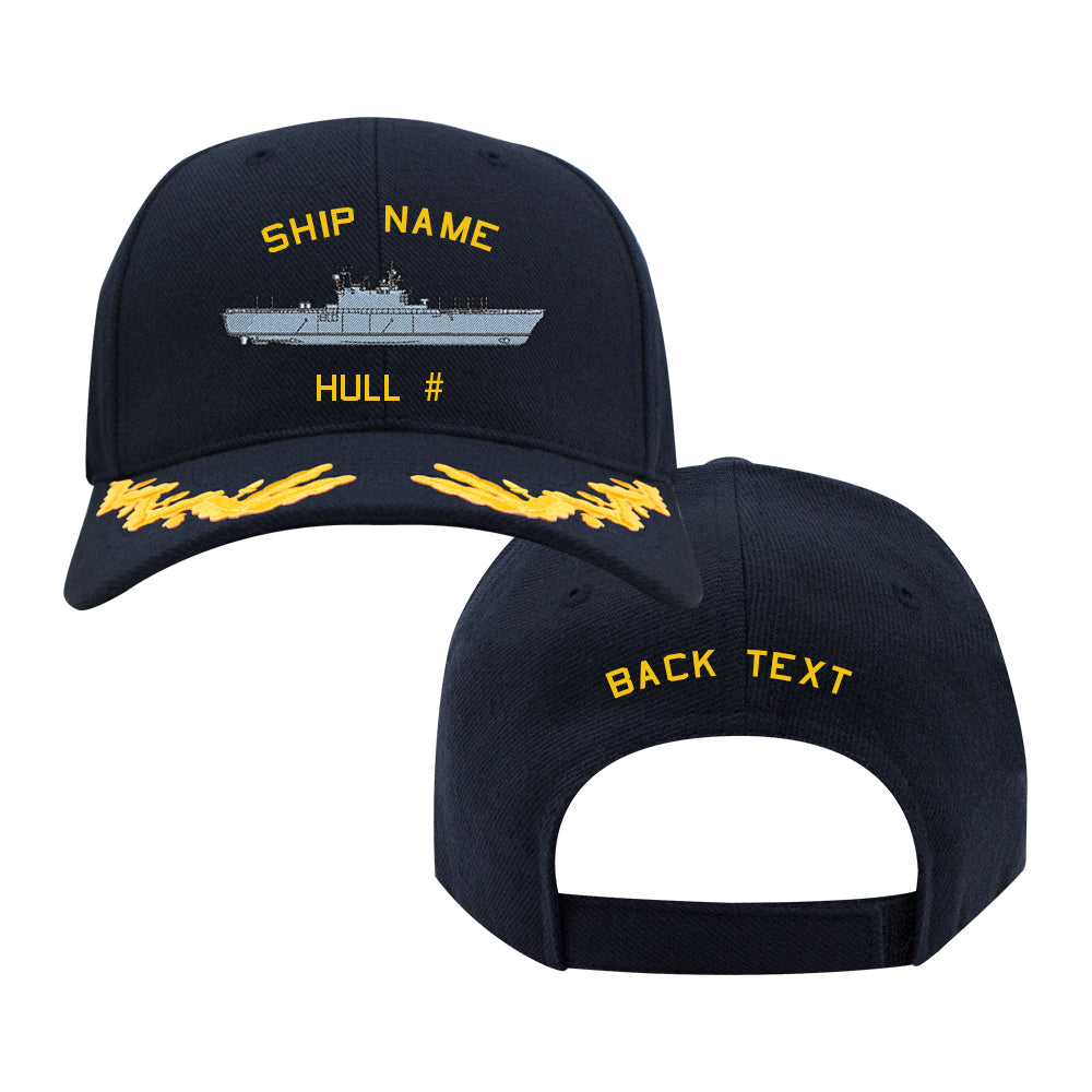 U.S. Navy Custom Ship Cap - Captain Scrambled Eggs -Tarawa-Class Amphibious Assault Ship Hats and Caps 