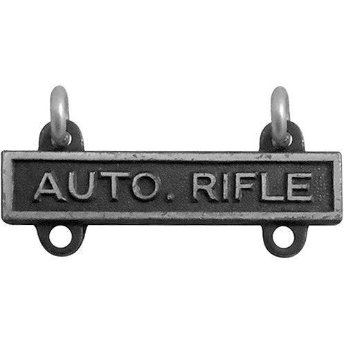 Automatic Rifle Bar - Silver Oxidized Badges 