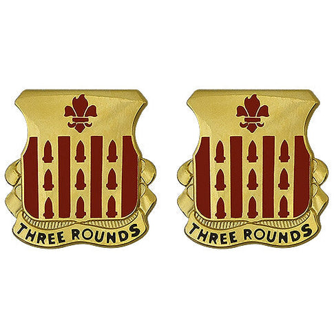 333rd Field Artillery Unit Crest (Three Rounds) - Sold in Pairs