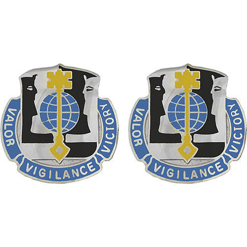 325th Military Intelligence Battalion Unit Crest (Valor Vigilance Victory) - Sold in Pairs