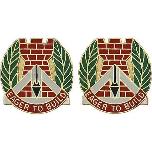 329th Engineer Group USAR Unit Crest (Eager To Build) - Sold in Pairs