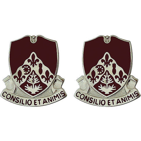 328th Support Battalion Unit Crest (Consilio Et Animis) - Sold in Pairs